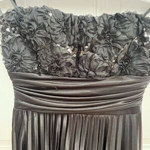 Formal Black Dress with Floral Sequins